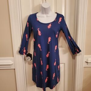 Lilly Pulitzer - Ocean Ridge Seahorse - 100% Cotton - Shift Dress